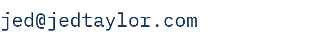 Jed’s email address is displayed here as an image. You can also reach him using the phone number above.